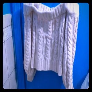 Cashmere sweater off the shoulder